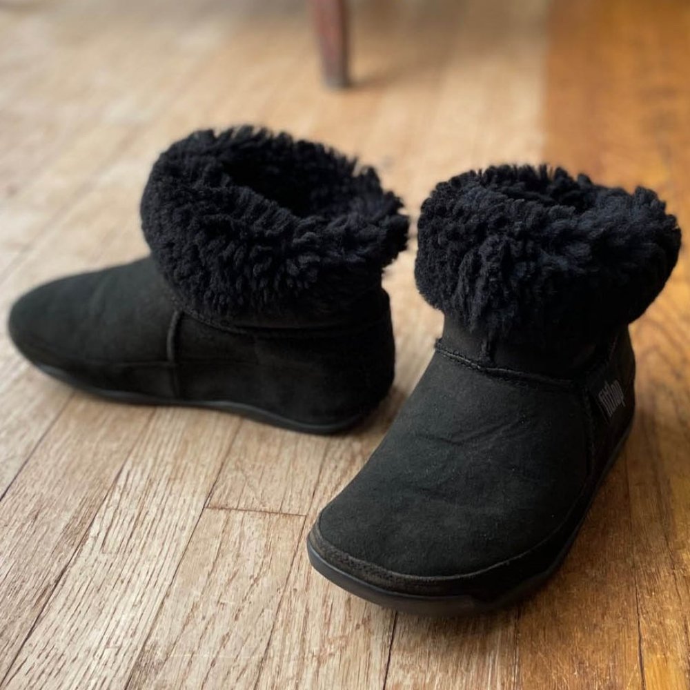 Fitflop Shearling Booties, size 8